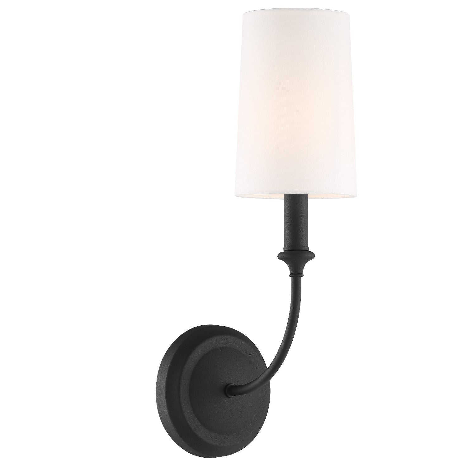 Libby Langdon For Crystorama Sylvan 1 Light Black Forged Sconce 4.87 W X 15.75 H X 7.75 D