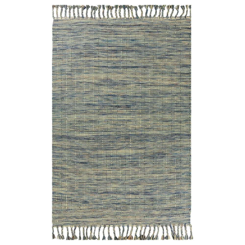 Libby Langdon Homespun Slate Wool Cotton Handmade Mission Area Rug 8 X 10