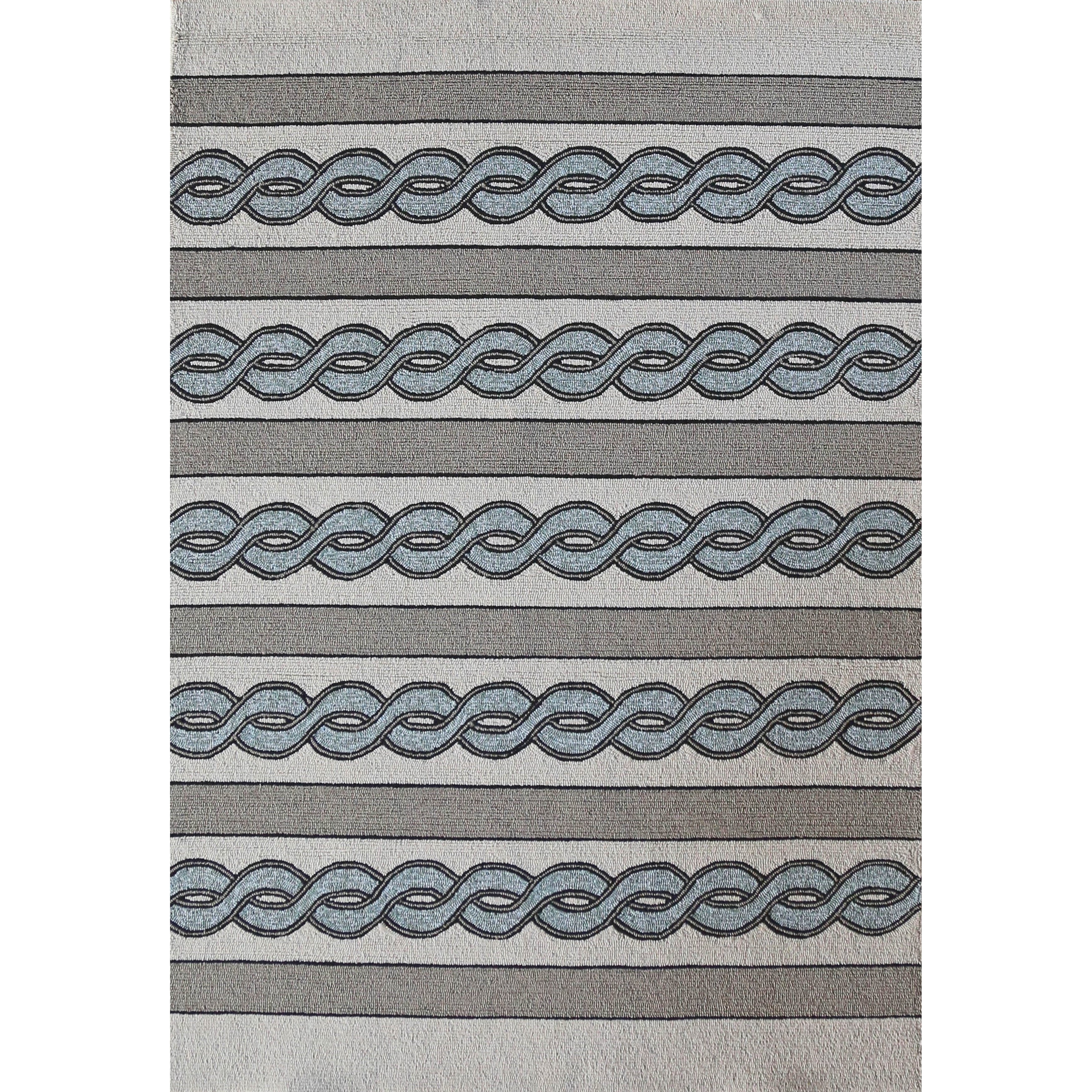 Libby Langdon Ivory Spa Cable Knit Indoor Outdoor Area Rug