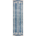 Libby Langdon Winston Teal Directional Border Runner Rug 22 X 76 Runner