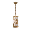Libby Langdon For Crystorama Jennings 1 Light Aged Brass Pendant 6.12 W X 14.25 H