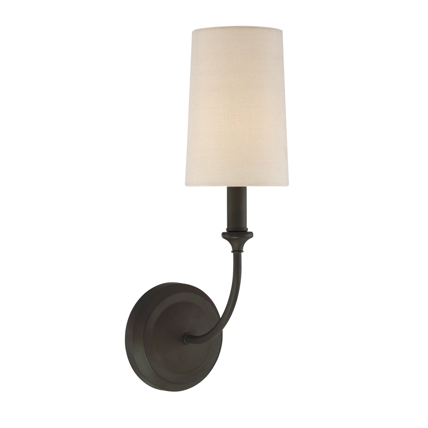1 Light Dark Bronze Wall Sconce W Shade