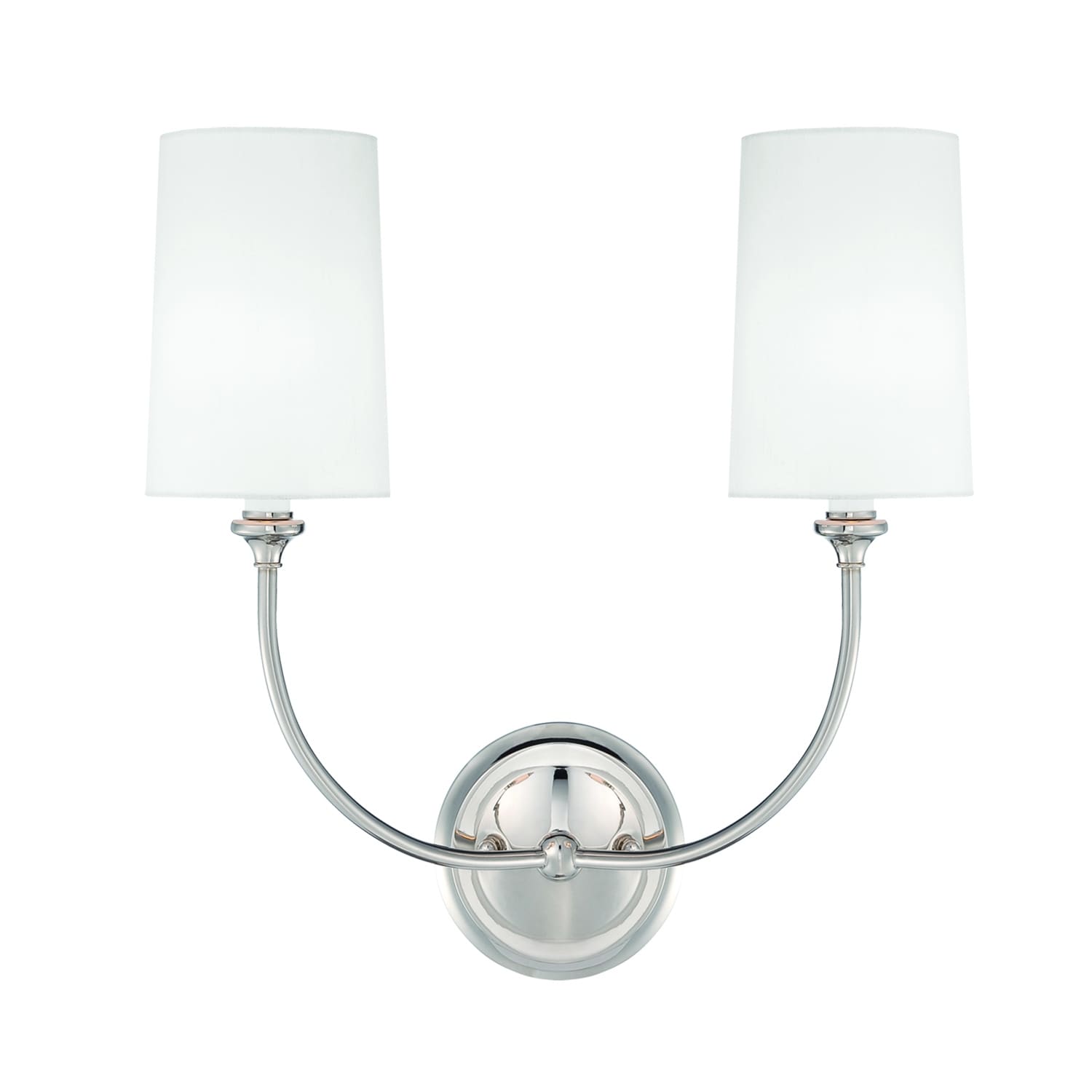 Crystorama Libby Langdon Sylvan Collection 2 Light Polished Nickel Wall Sconce