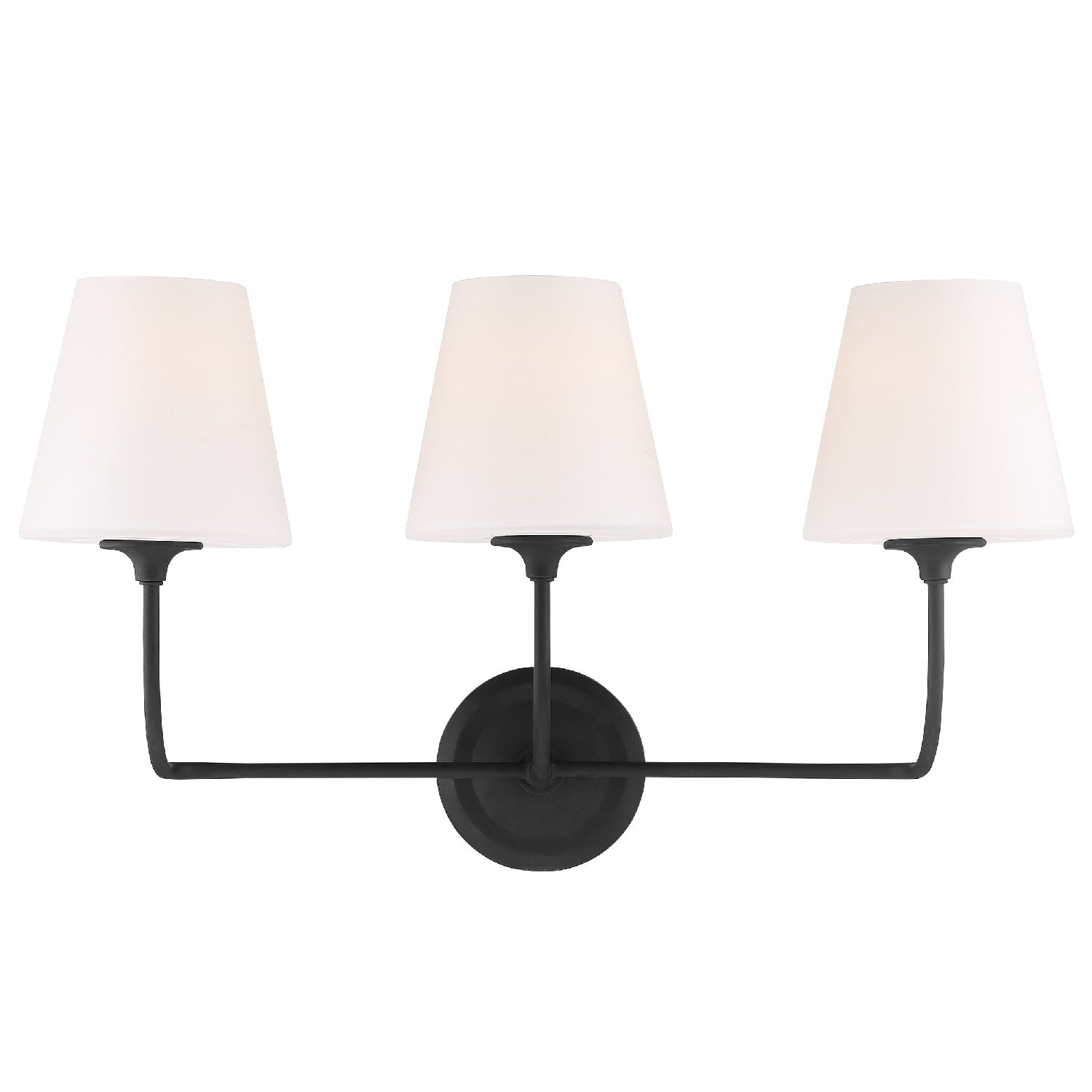 Modern 3 Light Black Forged Bath Vanity Fixture