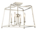 4 Light Polished Nickel Semi Flush Mount