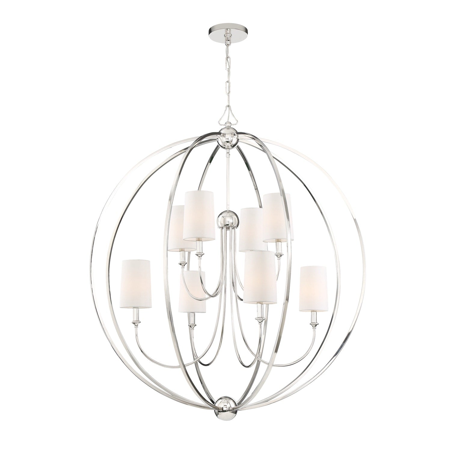 Crystorama Sylvan 8 Light Polished Nickel Chandelier Polished Nickel