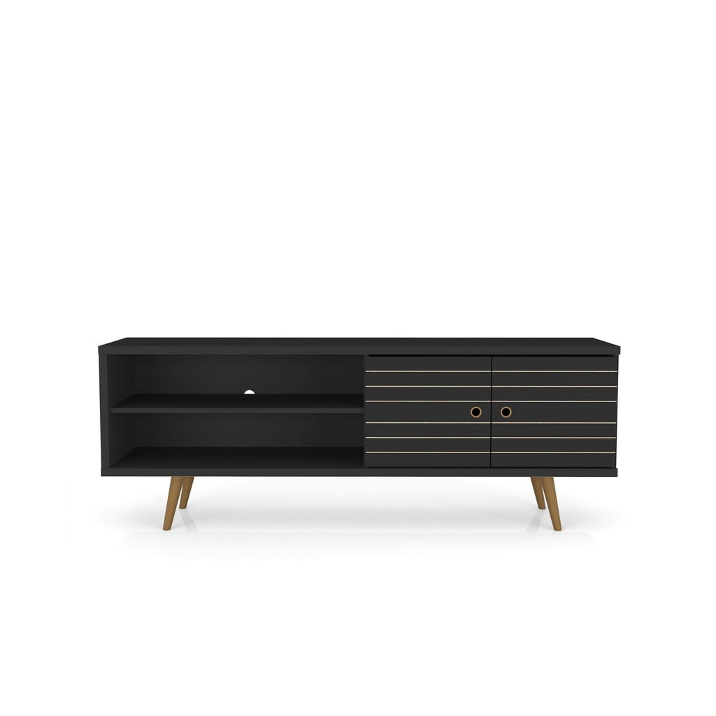 Liberty 62.99 In. Mid Century Modern 3 Shelf Tv Stand