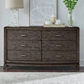Liberty Furniture Avalon 6 Drawer Bedroom Dresser Coffee Bean Brown Oak Wood