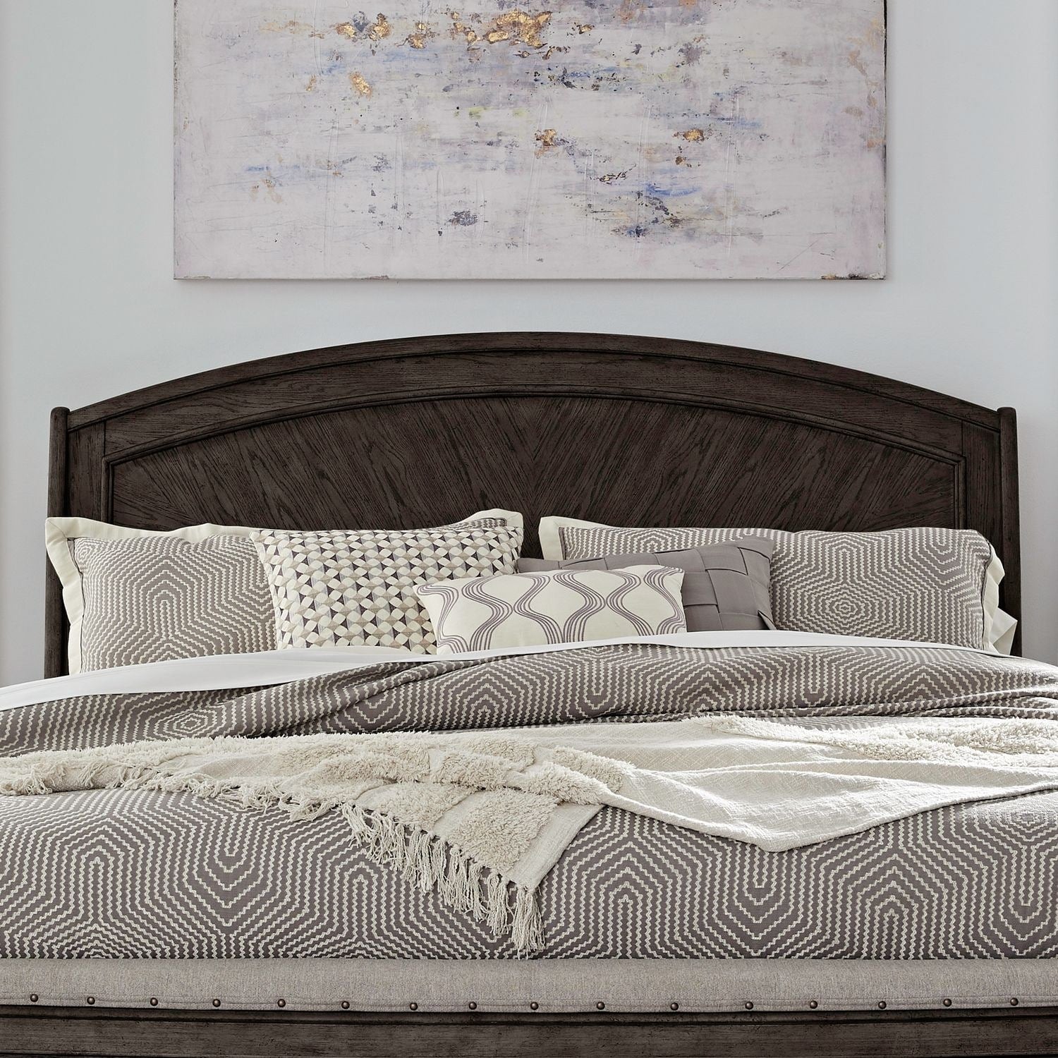 Liberty Furniture Avalon Panel Bed Headboard Oak Wood Queen Or King