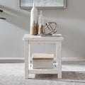 Liberty Furniture Backroads End Table Weathered White Parchment Brown Poplar Wood