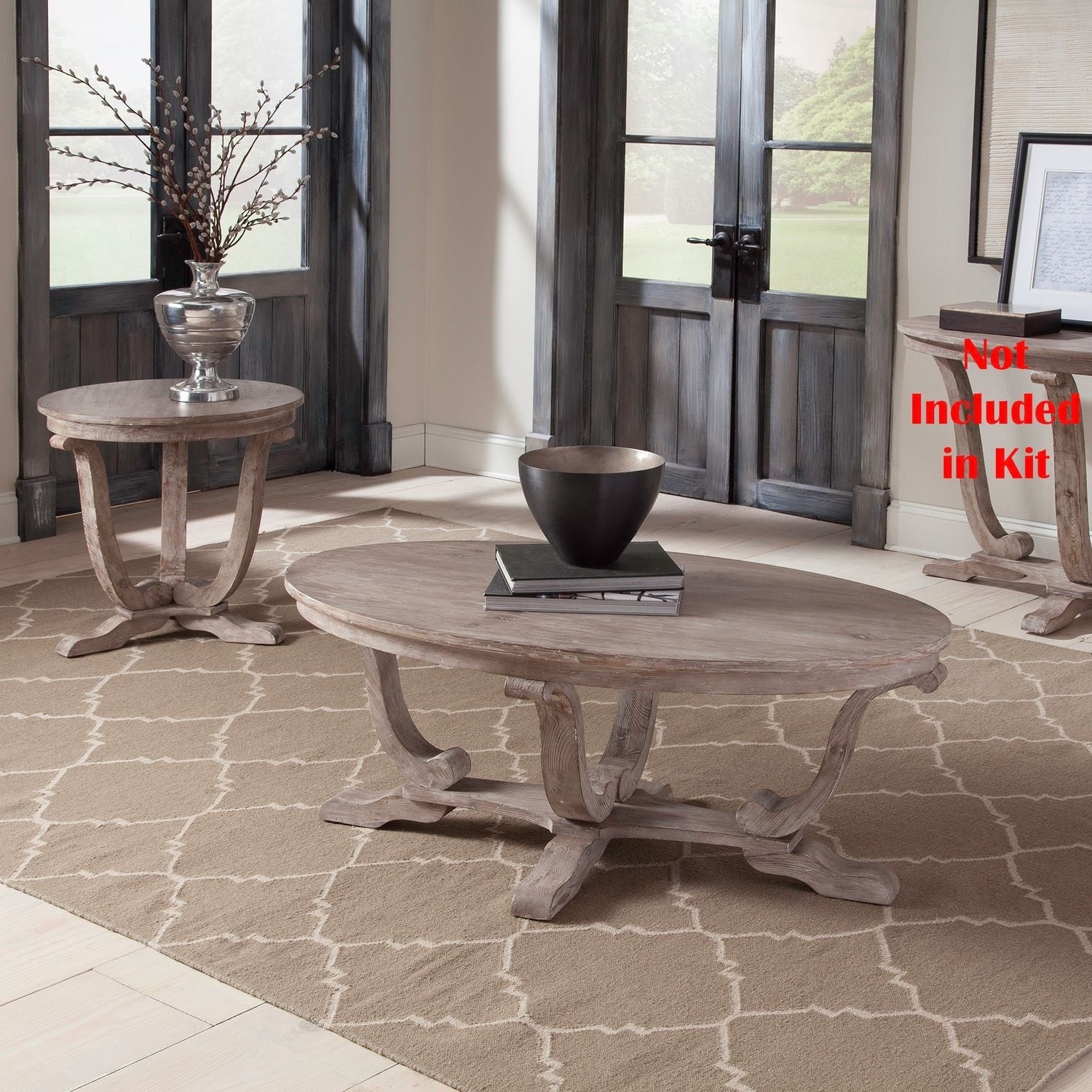 The Gray Barn Harbour Head Stone White Wash 3 Piece Occasional Table Set