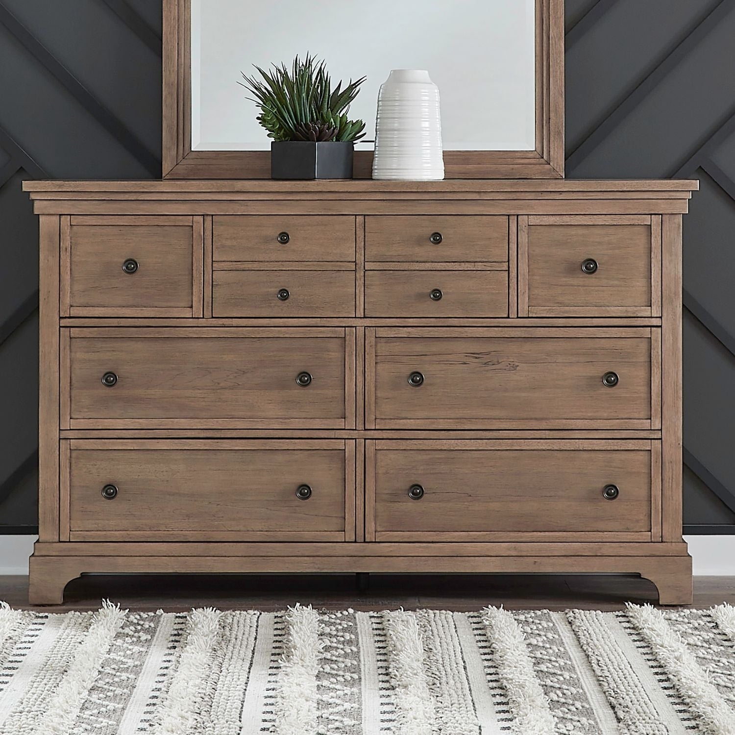 Liberty Furniture Haven Hills 7 Drawer Bedroom Dresser Camel Beige Birch Wood