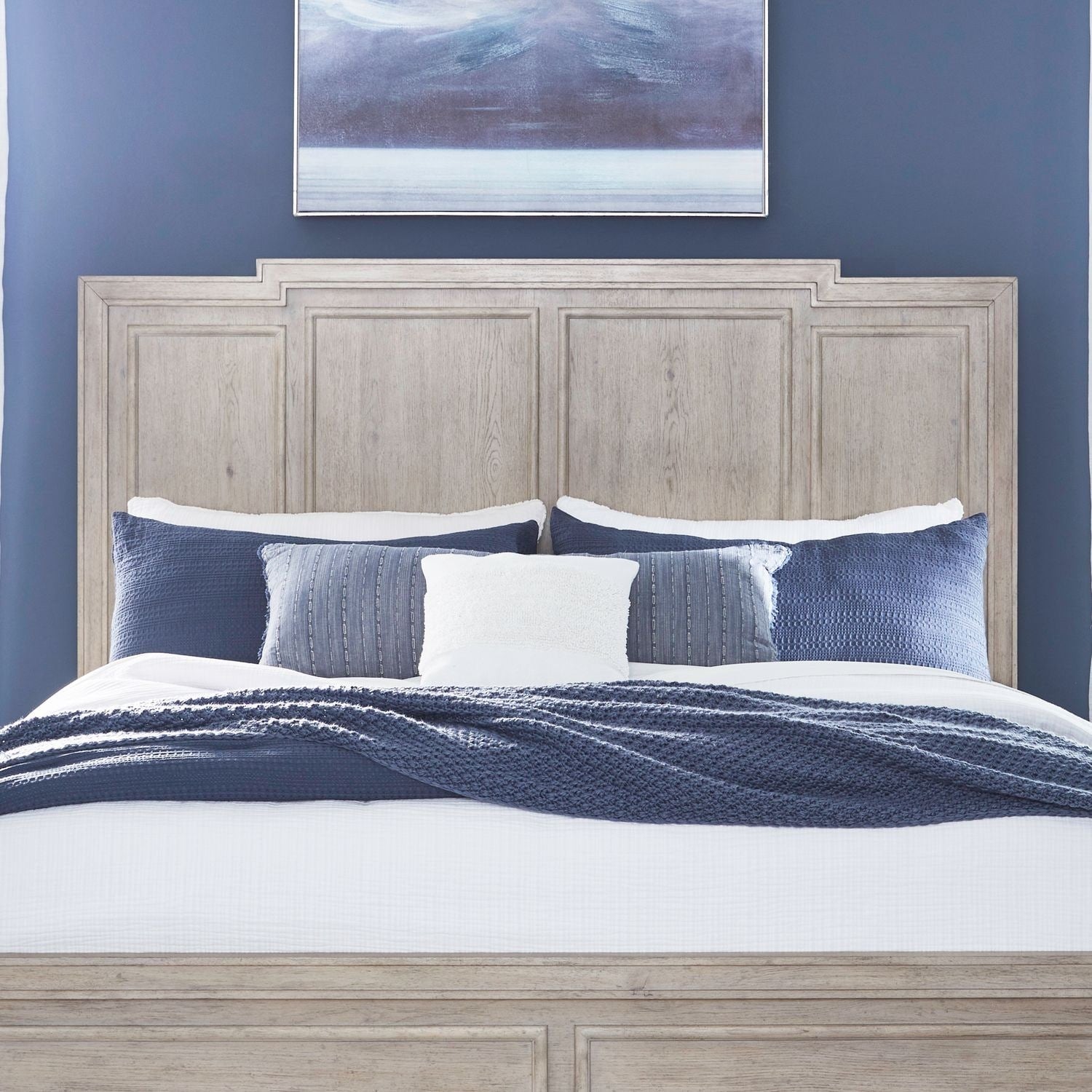 Liberty Furniture New Haven Panel Bed Headboard Sanctuary White Oak Wood Queen Or King