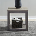 Liberty Furniture Piedmont End Table Charcoal With Ash Tops Brown Rubberwood Solids