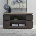 Liberty Furniture Piedmont Sofa Table Charcoal With Ash Tops Brown Rubberwood Solids