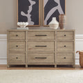 Liberty Furniture Proximity Place 9 Drawer Bedroom Dresser Barley Buff Brown Birch Wood