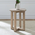 Liberty Furniture Proximity Place Chairside Table Barley Buff Brown Rubberwood Solids