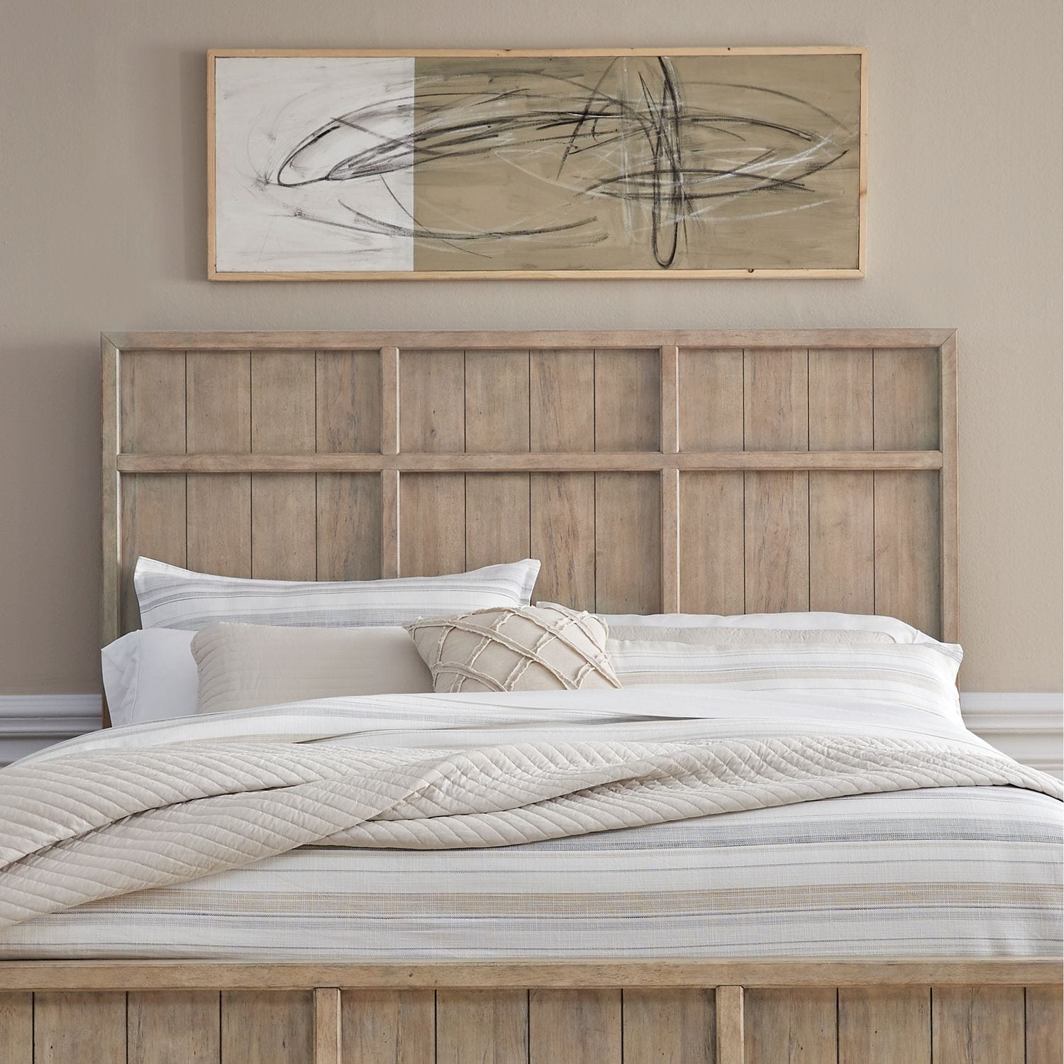 Liberty Furniture Proximity Place Panel Bed Headboard Birch Wood Queen Or King