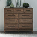 Liberty Furniture Shaker Lakes 9 Drawer Bedroom Chesser Harvest Brown Maple Wood