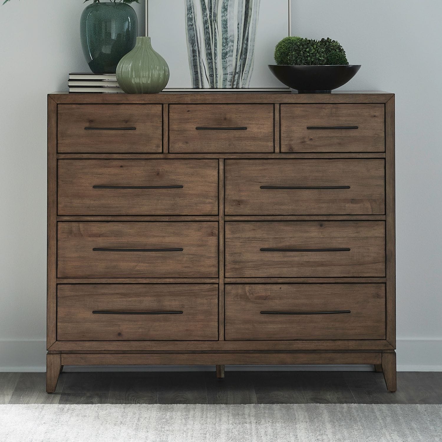 Liberty Furniture Shaker Lakes 9 Drawer Bedroom Chesser Harvest Brown Maple Wood