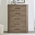 Liberty Furniture South Bend 5 Drawer Bedroom Chest Burnished Clay Brown Oak Wood