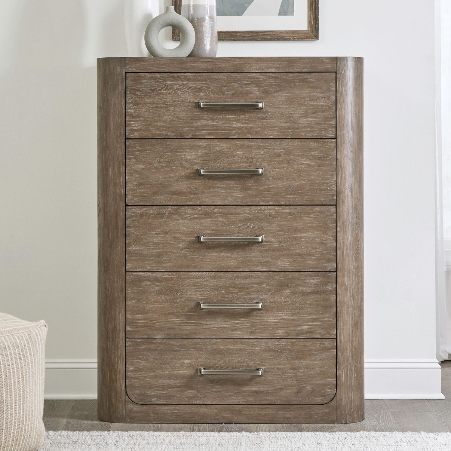 Liberty Furniture South Bend 5 Drawer Bedroom Chest Burnished Clay Brown Oak Wood