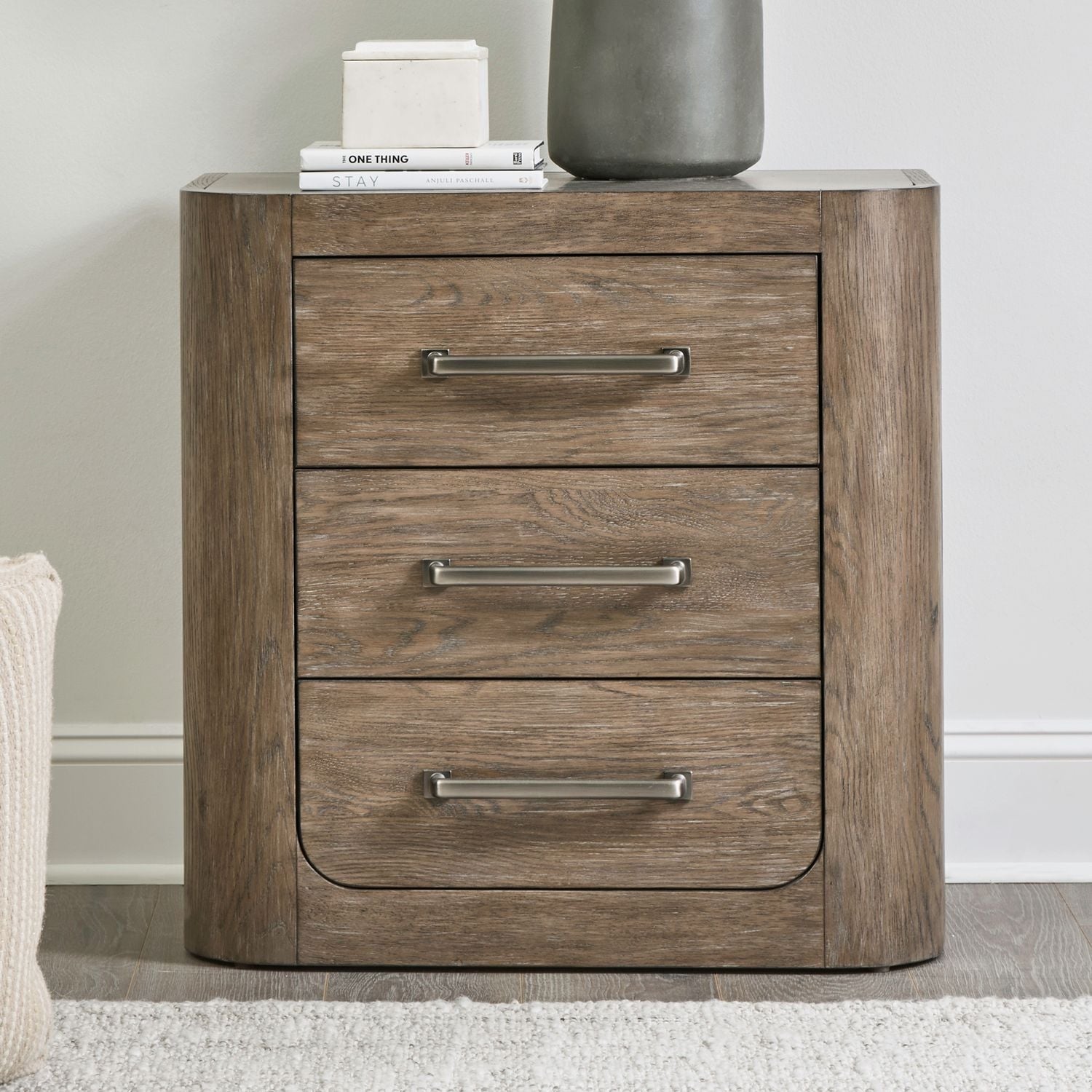 Liberty Furniture South Bend Bedroom Nightstand With Charging Station Oak Wood
