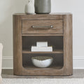Liberty Furniture South Bend Open Bedroom Nightstand With Charging Station Oak Wood