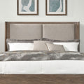 Liberty Furniture South Bend Upholstered Shelter Bed Headboard Burnished Clay Brown Oak Wood Queen Or King