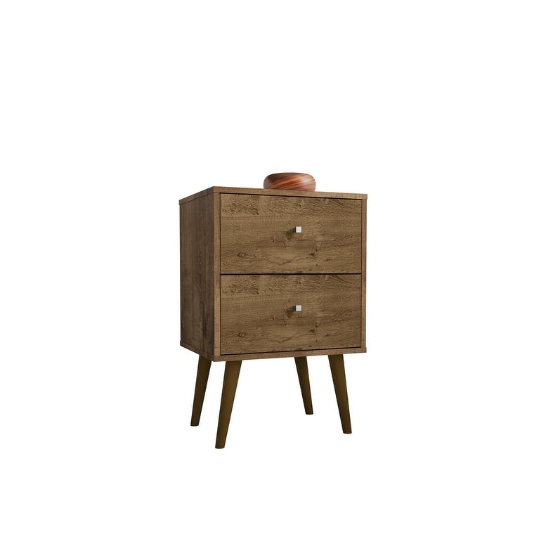 Liberty Mid Century Modern Nightstand 2.0 With 2 Full Extension Drawers In Black