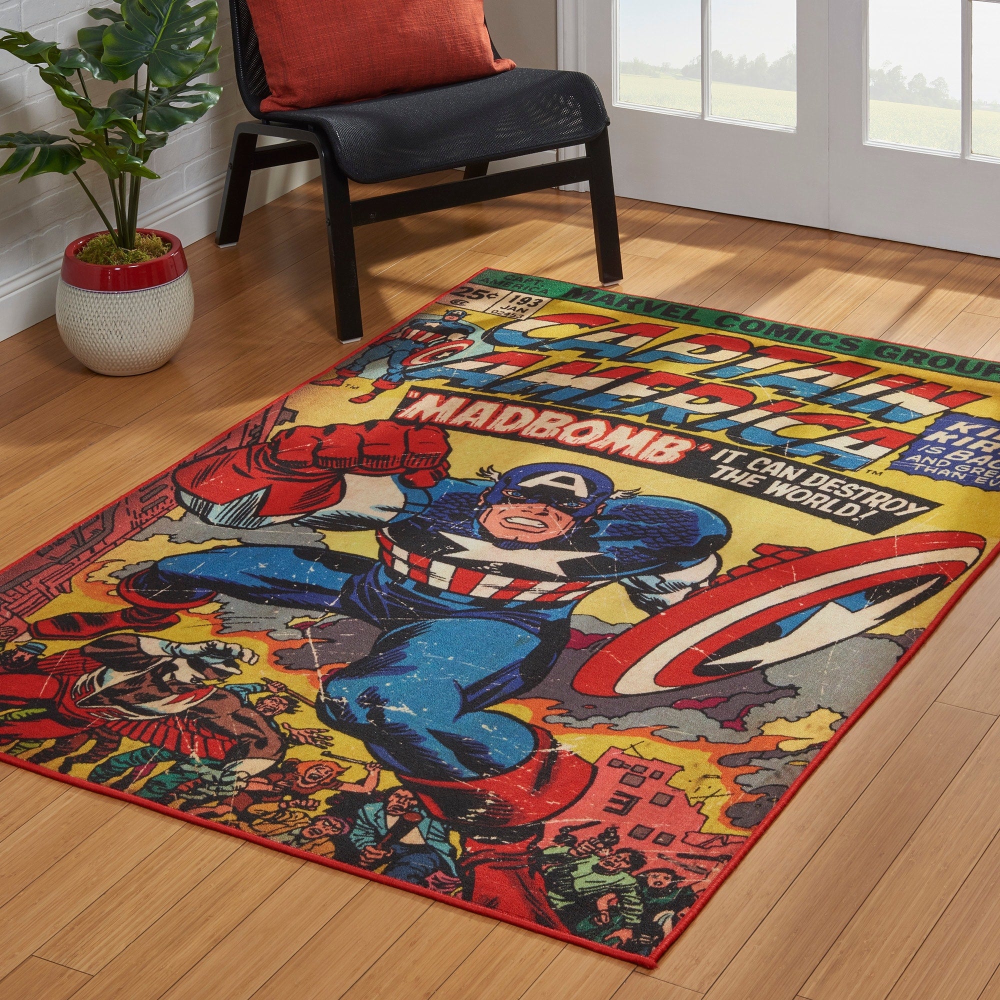 Captain America Area Rug By Gertmenian 46 X 66 Multi Color 46 X 66