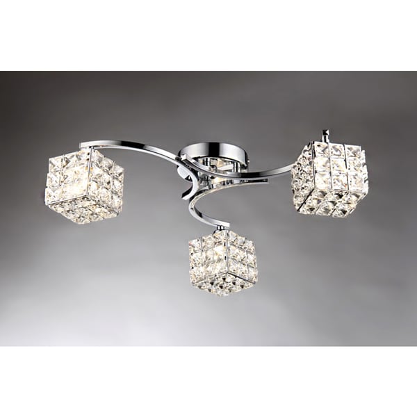 Liel 3 Light Glass 22 Inch Chrome Ceiling Lamp