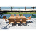 Life Style Garden 9 Piece Teak Patio Dining Set Brown Chairs