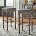Lifestorey Grafton 30 Inch Turned Leg Stool Set Of 2