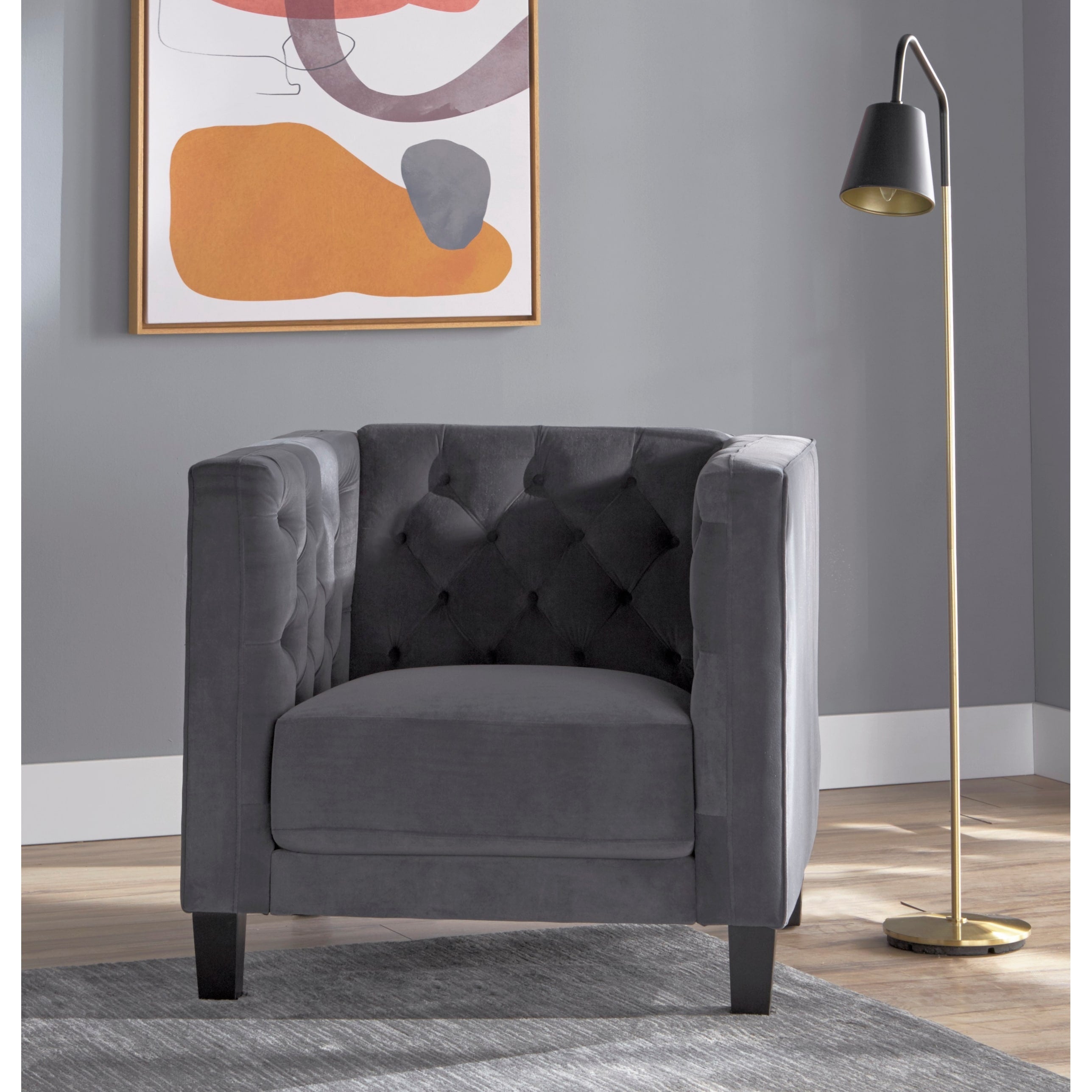 Lifestorey Modern Chesterfield Back Accent Chair