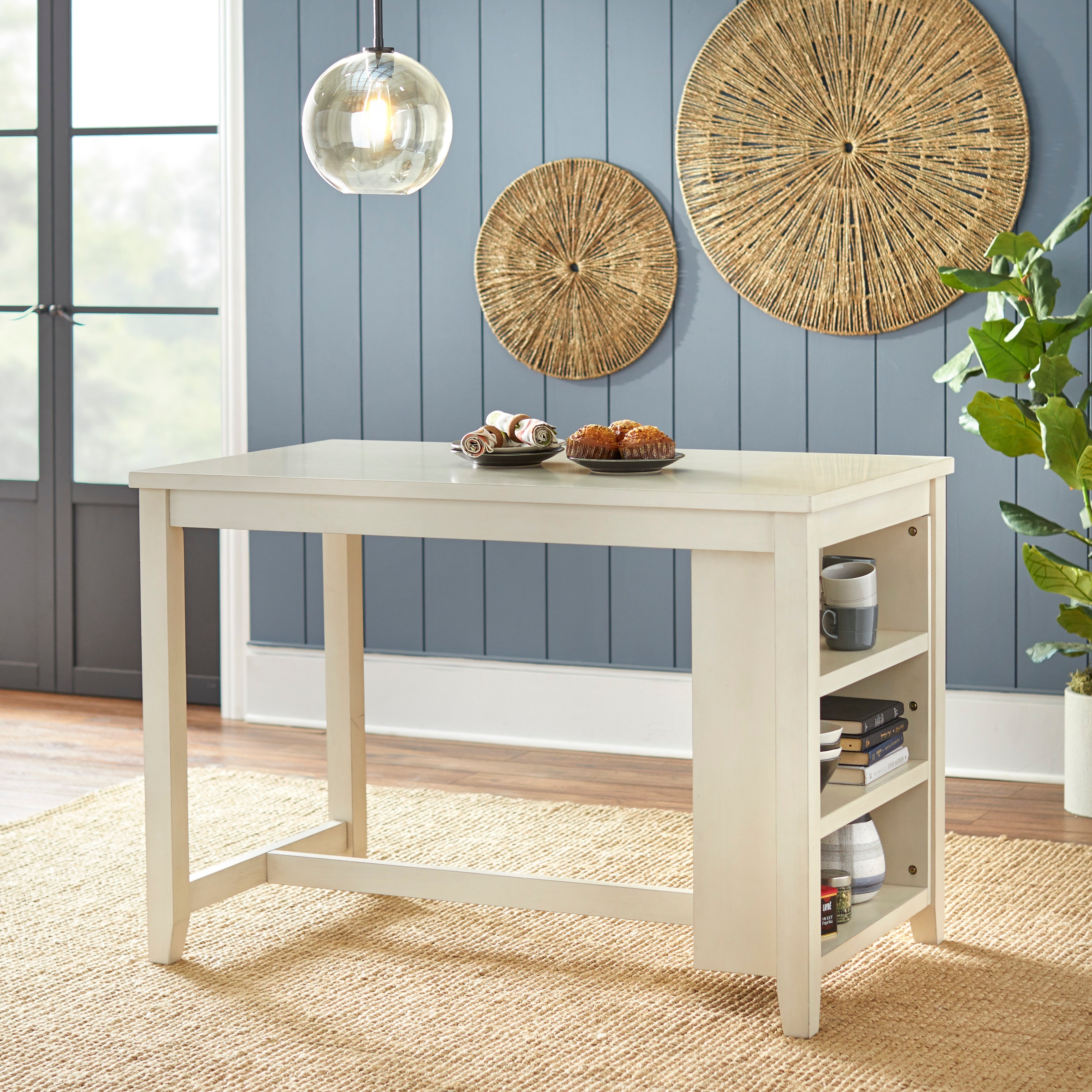 Lifestorey Tobias Storage Counter Height Storage Table