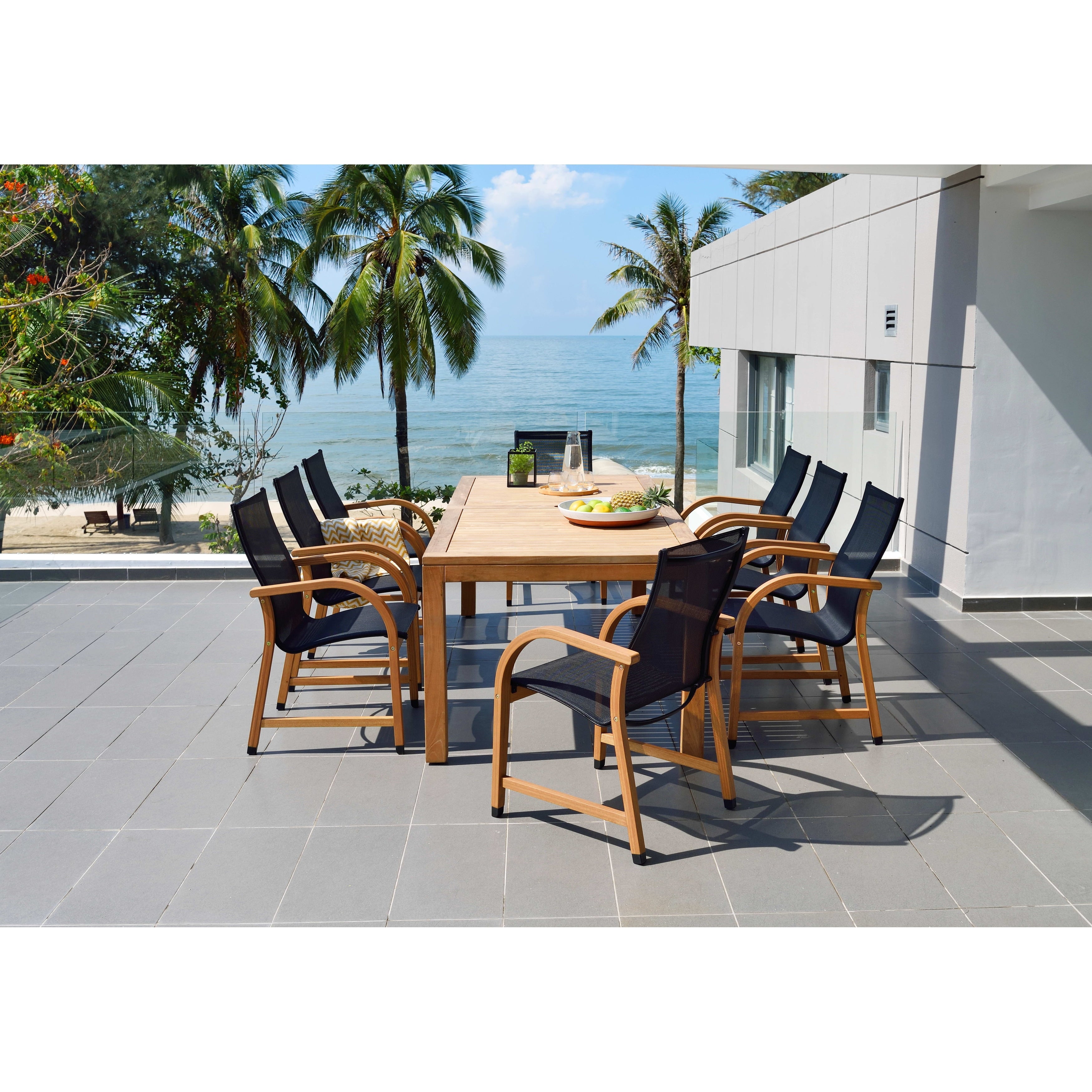Lifestyle Garden 9 Piece Outdoor Teak Deluxe Dining Set