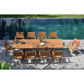 Life Style Garden 11 Piece Teak Finish Patio Dining Set