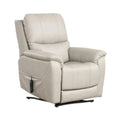 Lift Chair With Power Headrest Light Gray Faux Leather Usb Charging
