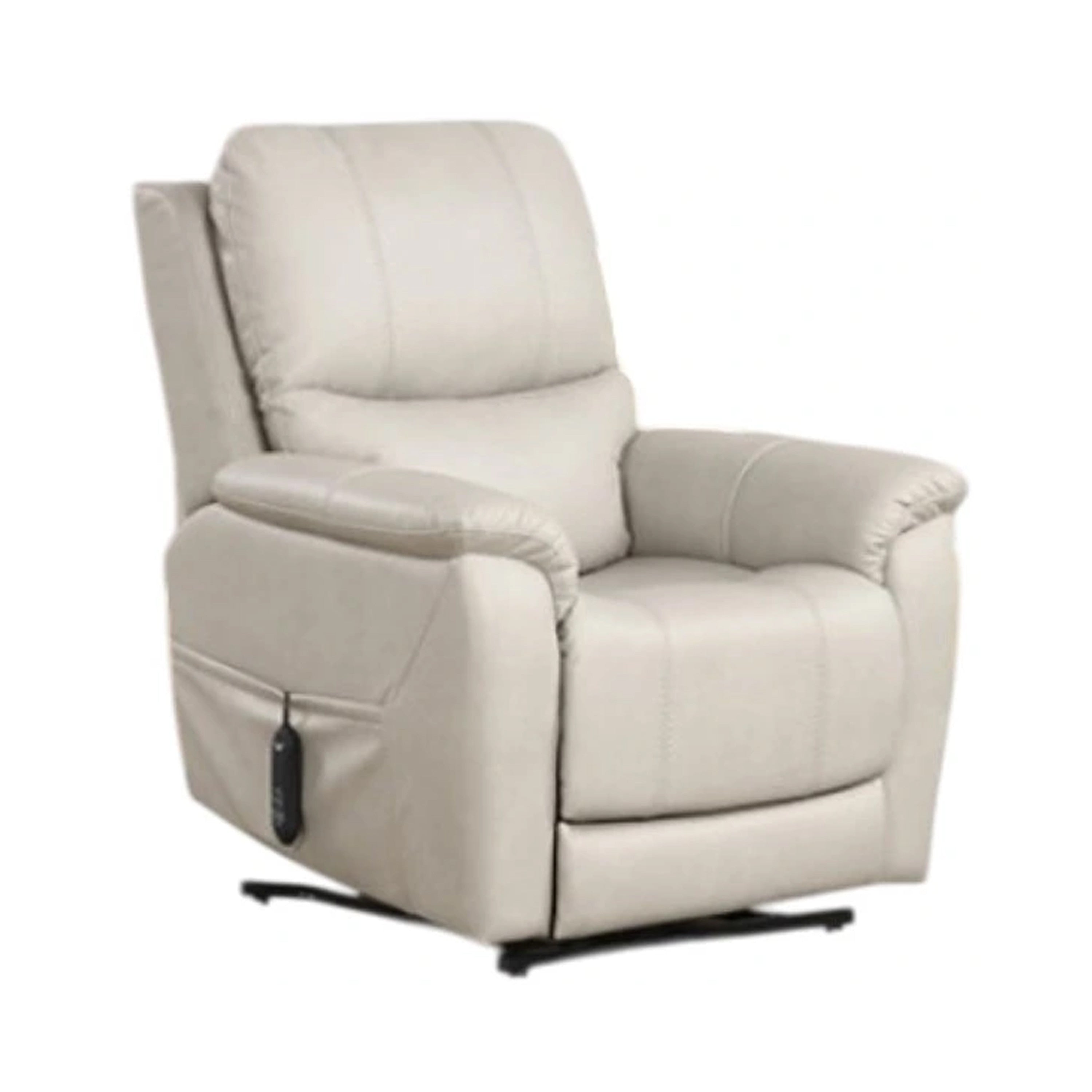 Lift Chair With Power Headrest Light Gray Faux Leather Usb Charging