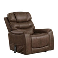 Lift Chair Brown Fabric Air Massage Power Headrest Usb Charging