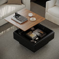 Lift Top Coffee Table Square Center Table With Hidden Storage Black Brown End Table Sofa Table Cocktail Table