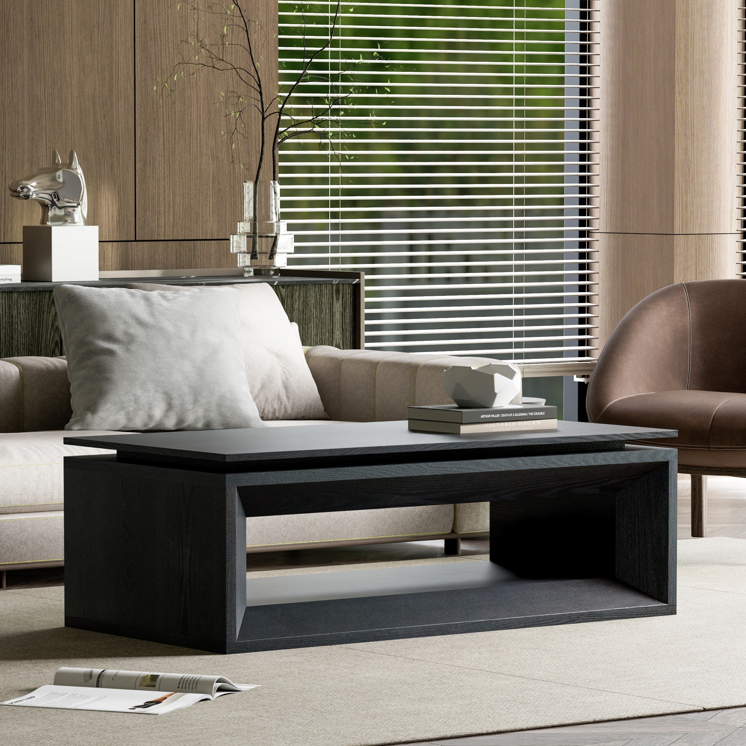 Lift Top Coffee Table Tea Table With Storage Center Table Side Table Black End Table Accent Table With Shelf