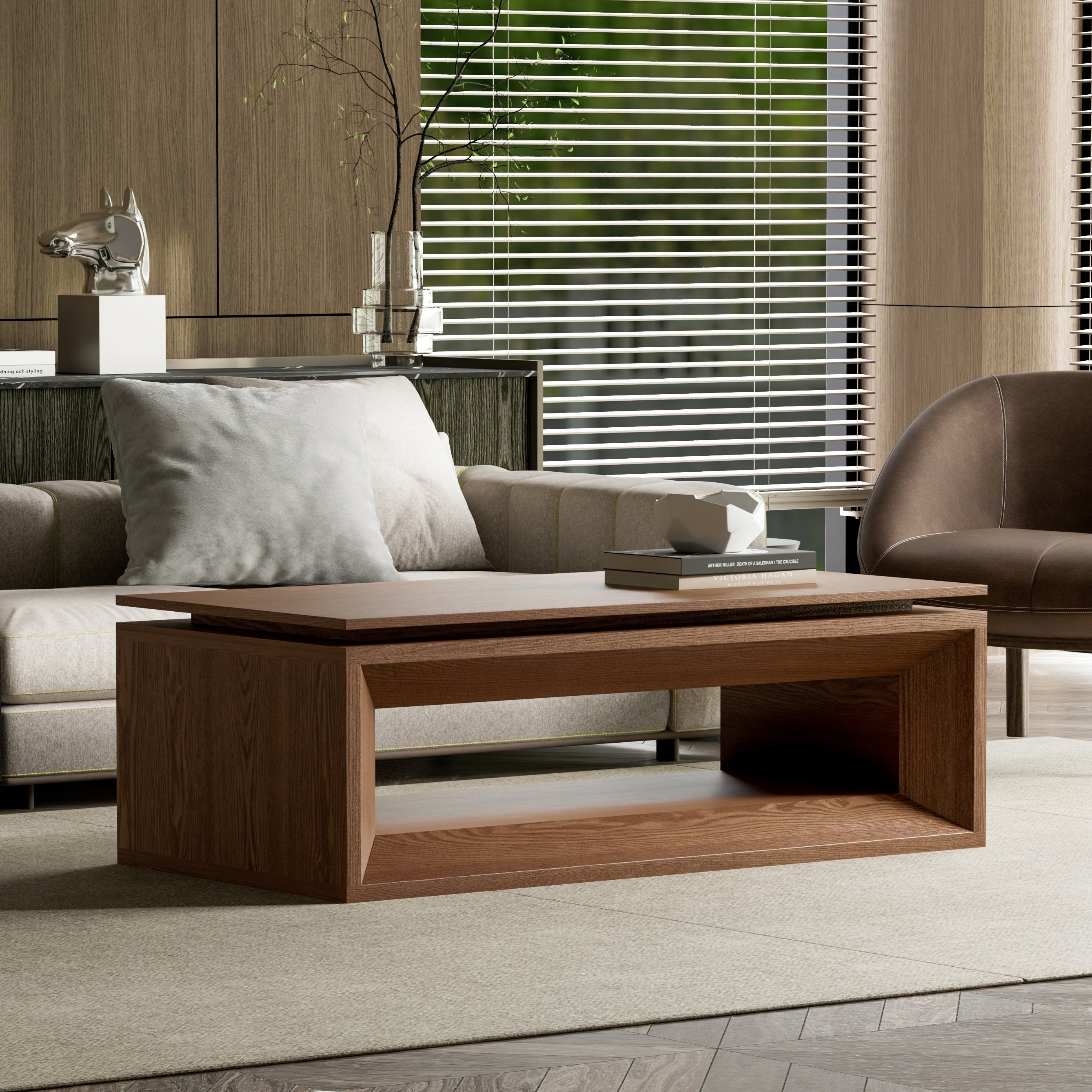 Lift Top Coffee Table Walnut Tea Table With Storage Center Table Side Table End Table Accent Table With Shelf