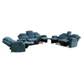 Light Blue Fluffy Fabric 3 Piece Couch Living Room Sofa Set