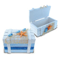 Light Blue Nautical Striped Treasure Boxes Set Of 2