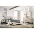 Light Brown Finish Bed Dresser Mirror And Nightstand Set Faux Marble Top Bedroom Furniture
