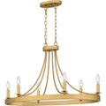 Light Gold Six Light Island Chandelier From The Aspyn Collection
