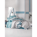 Light Gray Cubes Full Size Duvet Cover Set Teal 1 Duvet Cover 1 Fitted Sheet 2 Pillowcases Iron Safe Hypoallergenic