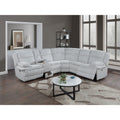 Light Gray Finish Manual Sectional Set 3Pc Hidden Drawer Upholstered Sectional